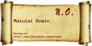 Matulai Ozmin névjegykártya